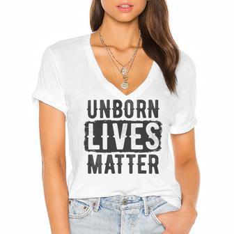 Unborn Lives Matter Women's Jersey Short Sleeve Deep V-Neck Tshirt | Favorety UK