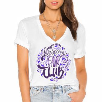 Unicorn Fan Club 18 Trending Shirt Women's Jersey Short Sleeve Deep V-Neck Tshirt | Favorety UK