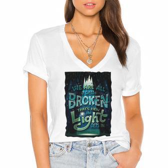 We Are All Broken 350 Trending Shirt Women's Jersey Short Sleeve Deep V-Neck Tshirt | Favorety CA