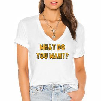 What Do You Want Gotye Fans Gift Women's Jersey Short Sleeve Deep V-Neck Tshirt | Mazezy