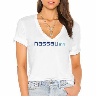 Womens Meet Me At The Nassau Inn Wildwood Crest New Jersey  Women's Jersey Short Sleeve Deep V-Neck Tshirt