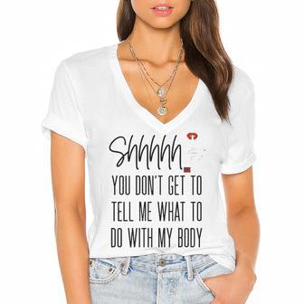 Womens Reproductive Rights My Body Pro Choice Feminism Womens Women's Jersey Short Sleeve Deep V-Neck Tshirt | Mazezy