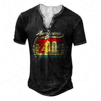 21 Years Old 21St Birthday Men Awesome Since 2001 Limited Edition Men's Henley T-Shirt | Mazezy