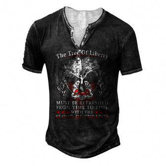2Nd Amendment Gun Rights Tree Of Liberty Blood Of Tyrants Men's Henley T-Shirt | Mazezy
