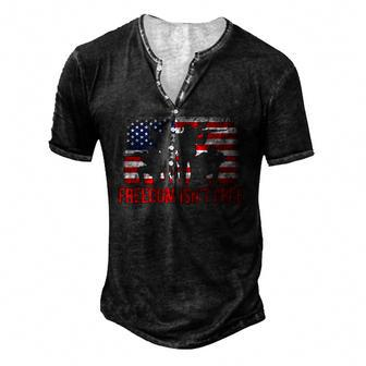 4Th Of July Freedom Isnt Free Veterans Day Men's Henley T-Shirt | Mazezy