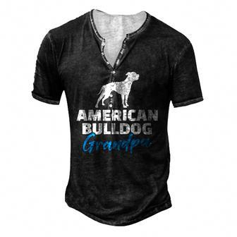Mens American Bulldog Grandpa Men's Henley T-Shirt | Mazezy