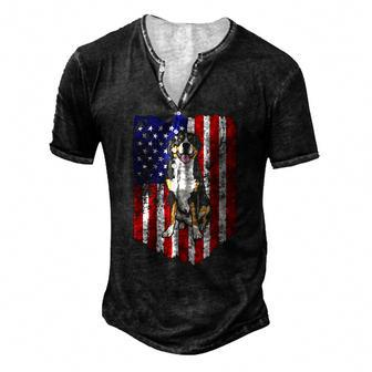 American Flag Greater Swiss Mountain Dog 4Th Of July Usa Men's Henley T-Shirt | Mazezy