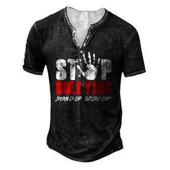 Anti Bully Movement Stop Bullying Supporter Stand Up Speak Men's Henley T-Shirt | Mazezy