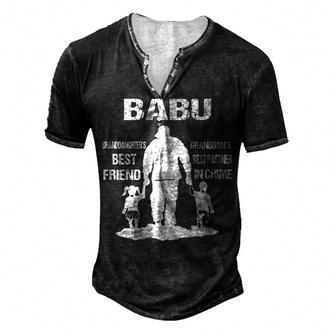 Babu Grandpa Babu Best Friend Best Partner In Crime Men's Henley T-Shirt - Seseable