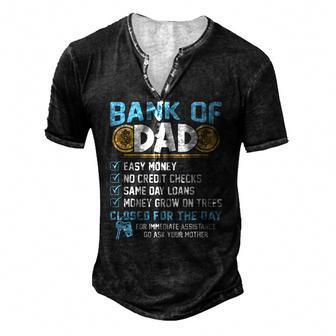 Bank Of Dad Easy Money Men's Henley T-Shirt | Mazezy