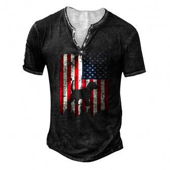 Beagle Dog Usa American Flag 4Th Of July Patriotic Men's Henley T-Shirt | Mazezy