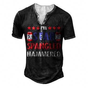 Beer Drinking Drinker Alcohol 4Th Of July Hammered Men's Henley T-Shirt - Seseable