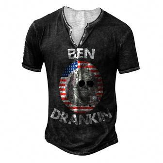 Ben Drankin 4Th Of July Beer Party Men's Henley T-Shirt - Seseable