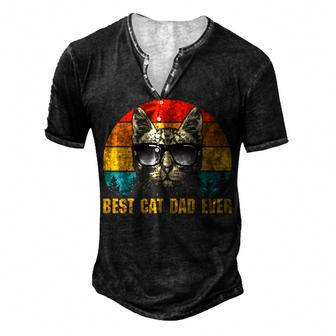 Mens Best Cat Dad Ever For Dad On Fathers Day Cat Daddy Men's Henley T-Shirt - Seseable
