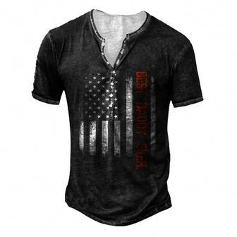 Best Daddy Ever American Flag Fathers Day Men's Henley T-Shirt | Mazezy