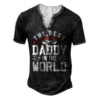 Mens The Best Daddy In The World Father Dad Fathers Day Men's Henley T-Shirt | Mazezy