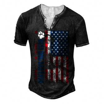 Best Dog Dad Ever Cute Fathers Day 4Th Of July Men's Henley T-Shirt - Seseable