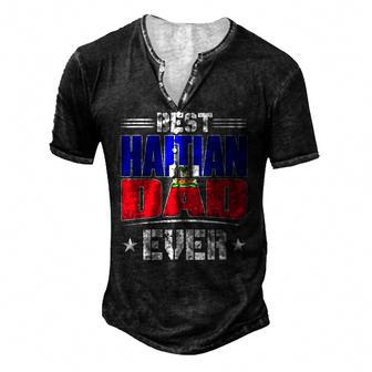 Best Haitian Dad Ever Fathers Day Men's Henley T-Shirt | Mazezy