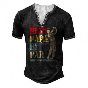 Best Papa By Par Golf Essential Men's Henley T-Shirt | Mazezy