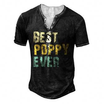 Best Poppy Ever Retro Vintage Fathers Day Men's Henley T-Shirt | Mazezy DE