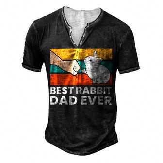 Best Rabbit Dad Ever Dad Rabbit Men's Henley T-Shirt - Seseable