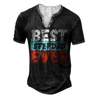 Best Stepdad Ever Fathers Day Daddy Bonus Dad Step Dad Men's Henley T-Shirt - Seseable