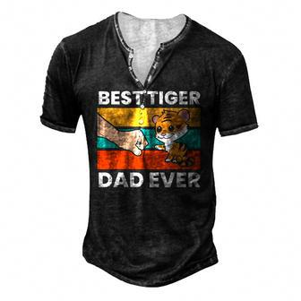 Best Tiger Dad Ever Happy Fathers Day Men's Henley T-Shirt | Mazezy
