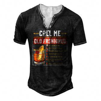 Call Me Old Fashioned Sarcasm Drinking Men's Henley T-Shirt | Mazezy