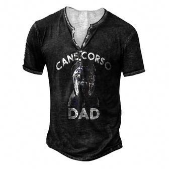 Cane Corso Dad Pet Lover Fathers Day Men's Henley T-Shirt | Mazezy