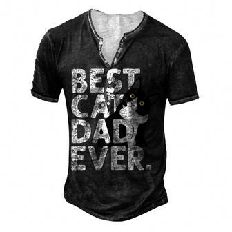 Cat Daddy Father Best Cat Dad Ever Men's Henley T-Shirt - Seseable