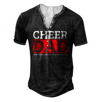 Cheer Dad Daddy Papa Father Cheerleading Men's Henley T-Shirt | Mazezy
