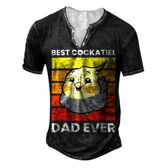 Cockatiel Papa Best Cockatiel Dad Ever Love Cockatiels Men's Henley T-Shirt - Seseable