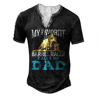 Cool Barrel Racing Dad Horse Rodeo Sport Men's Henley T-Shirt | Mazezy