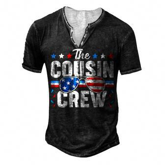 Cousin Crew 4Th Of July Patriotic American Family Matching Men's Henley T-Shirt | Mazezy