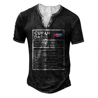 Mens Cuban Dad Nutrition Facts National Pride For Dad Men's Henley T-Shirt | Mazezy