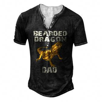 Cute Bearded Dragon Dad Lover Owner Love Men's Henley T-Shirt | Mazezy