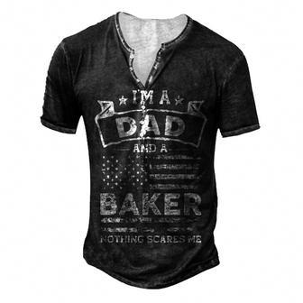Im A Dad And Baker Fathers Day & 4Th Of July Men's Henley T-Shirt - Seseable