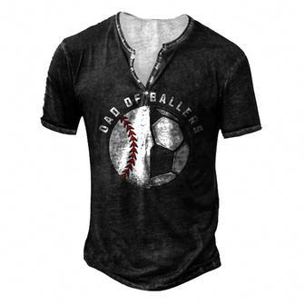 Dad Of Ballers Father And Son Soccer Baseball Player Coach Men's Henley T-Shirt | Mazezy AU