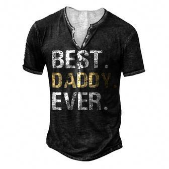 Dad Father Husband Present Hubby Best Daddy Ever Men's Henley T-Shirt - Seseable
