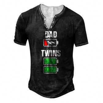 Mens Dad Fathers Day Birthday Twins Twin Dad Men's Henley T-Shirt | Mazezy
