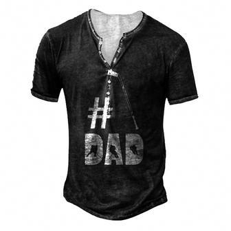Mens Dad Hockey For Him Daddy Fathers Day Men's Henley T-Shirt | Mazezy