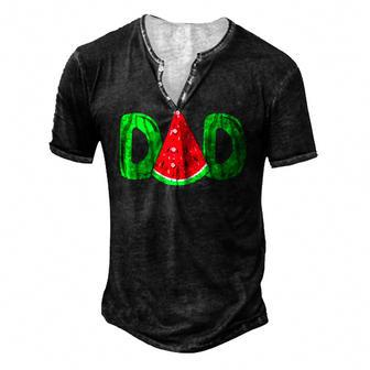Dad Watermelon Fathers Day Men's Henley T-Shirt | Mazezy