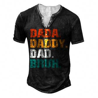 Mens Dada Daddy Dad Bruh From Son Boys Fathers Day V2 Men's Henley T-Shirt - Seseable
