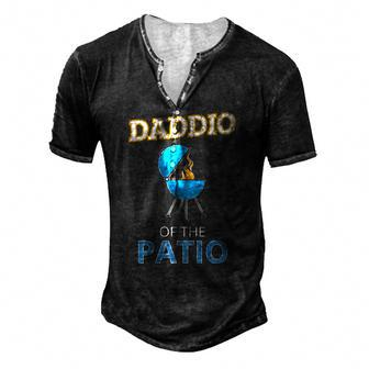 Mens Daddio Of The Patio Fathers Day Bbq Grill Dad Men's Henley T-Shirt | Mazezy