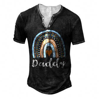 Mens Daddy Boho Rainbow Daddy Dad Family Matching Men's Henley T-Shirt | Mazezy