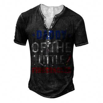 Daddy Of The Little Firecracker 4Th Of July Birthday Men's Henley T-Shirt - Seseable