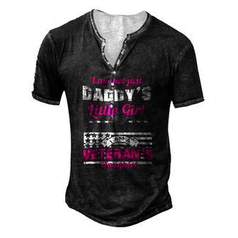 Daddys Little Girl Veterans Daughter Men's Henley T-Shirt | Mazezy