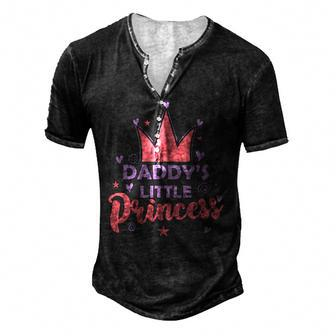 Daddys Little Princess Girl Daughter Men's Henley T-Shirt | Mazezy