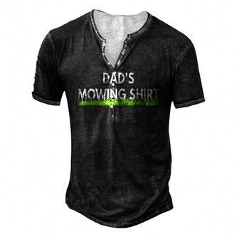 Dads Lawn Mowing Lawn Mower Men's Henley T-Shirt | Mazezy