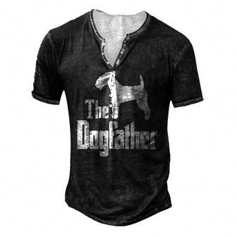 The Dogfather Dog Lakeland Terrier Men's Henley T-Shirt | Mazezy